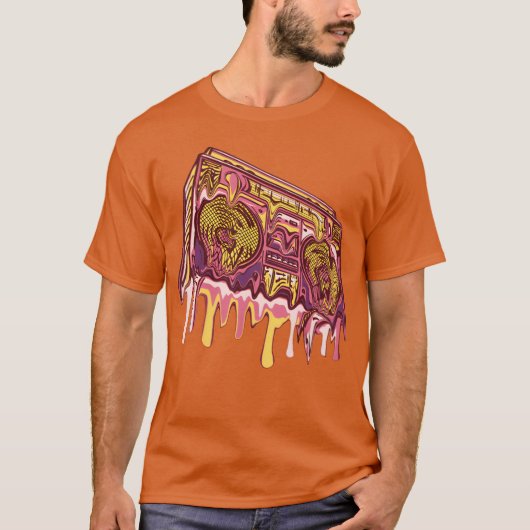 レトロブンブンブン音楽ファミリー Tシャツ (正面)