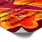 レトロブーマーヒッピーサンライズフォト誕生日 ポスター (角)