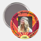 レトロブーマーヒッピーサンライズフォト誕生日 マグネット (正面/裏面)