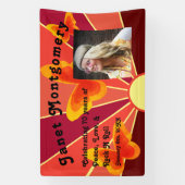 レトロブーマーヒッピーサンライズフォト誕生日 横断幕 (縦)