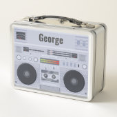 レトロブームボックスカセットプレーヤー メタルランチボックス (裏面)