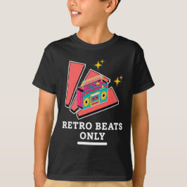 レトロブームボックス 80年代 90年代 ビンテージ ミュージックビート Tシャツ