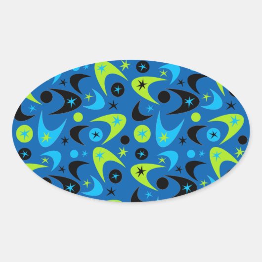 レトロブーメランズ 楕円形シール (正面)