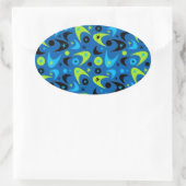 レトロブーメランズ 楕円形シール (バッグ)