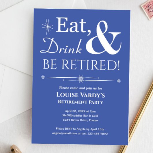 レトロブ食べルードリンクと退職退職した者 招待状