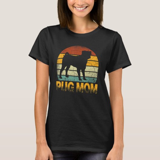 レトロプグマモドキシ犬のオーナーマザーペットママ Tシャツ (正面)