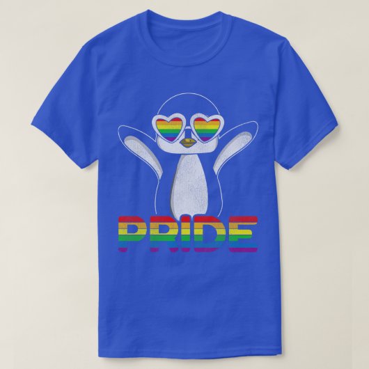 レトロプライドゲイLGBTペンギン Tシャツ (デザイン正面)