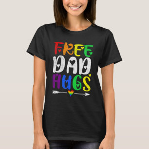 レトロプライドLGBTQメンズフリーパパハグゲイ権利Pr Tシャツ