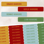 レトロプライマリカラーコード化された子供の防水名 ラベル