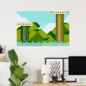 レトロプラットフォームゲーム ポスター (ホームオフィス)