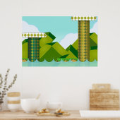 レトロプラットフォームゲーム ポスター (キッチン)