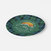 レトロプレイドタータンチェックファミリーキャンピングスクワッドキャンベル ペーパープレート (アングル)