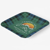 レトロプレイドタータンチェックファミリーキャンピングスクワッドキャンベル ペーパープレート (傾斜あり)