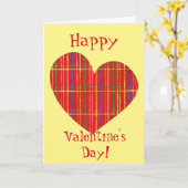 レトロプレイドハートフレンドバレンタインカード カード (黄色い花)