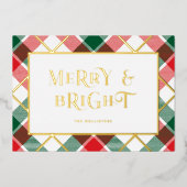 レトロプレイドメリー&ブライトゴルフフォイルホリデーカード 箔シーズンカード (正面)