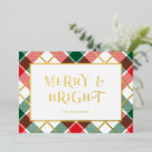 レトロプレイドメリー&ブライトゴルフフォイルホリデーカード 箔シーズンカード (立ち正面)