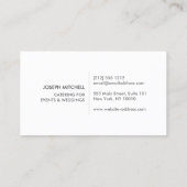 レトロプレートのロゴ(シェフ、ケータリング、レストラン用) 名刺 (裏面)