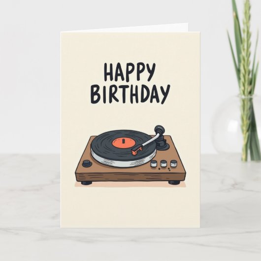 レトロプレーヤー誕生日カード カード (正面)