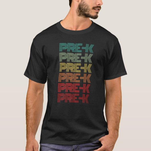 レトロプレK先生新学期60sファンキー文字 Tシャツ (正面)