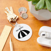 レトロプロペお洒落ラビーニー白黒 キーホルダー