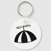 レトロプロペお洒落ラビーニー白黒 キーホルダー (正面)