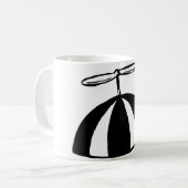 レトロプロペお洒落ラビーニー白黒 コーヒーマグカップ (正面左)