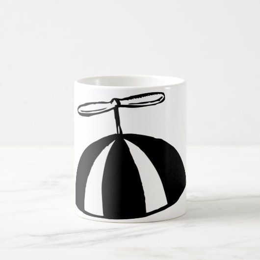 レトロプロペお洒落ラビーニー白黒 コーヒーマグカップ (中央)
