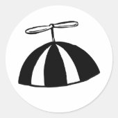 レトロプロペお洒落ラビーニー白黒 ラウンドシール (正面)