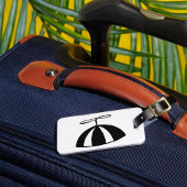 レトロプロペお洒落ラビーニー白黒 ラゲッジタグ