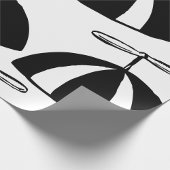 レトロプロペお洒落ラビーニー白黒 ラッピングペーパー