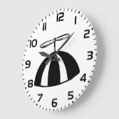 レトロプロペお洒落ラビーニー白黒 ラージ壁時計 (傾斜)