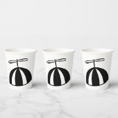 レトロプロペお洒落ラビーニー白黒 紙コップ