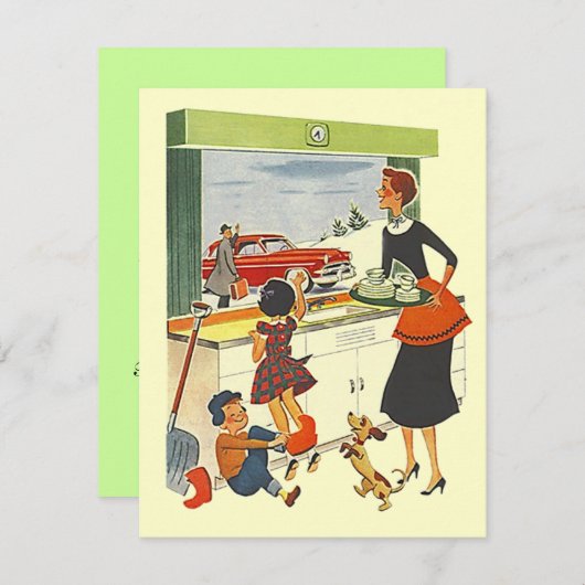 レトロプロモーションまたは新しいジョブパーティの招待状 招待状 (正面/裏面)