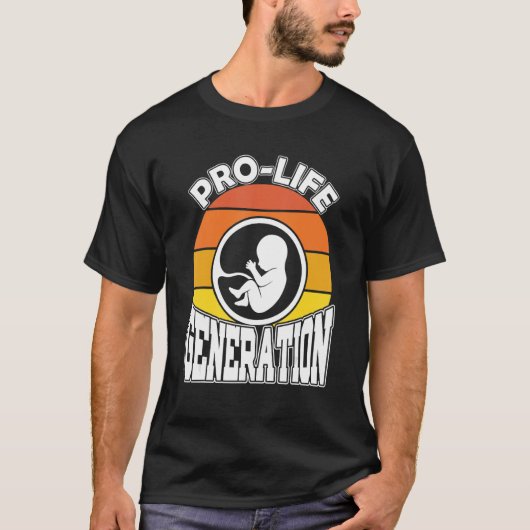 レトロプロライフ世代アンチ中絶クリスチャン Tシャツ (正面)