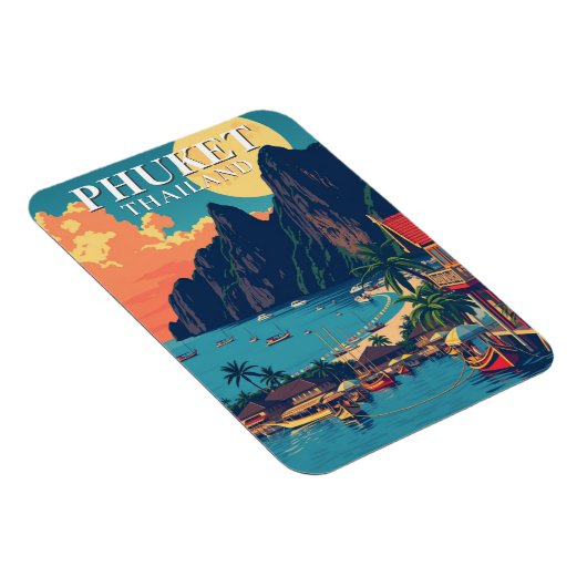 レトロプーケットタイビーチ旅行 マグネット (右側)