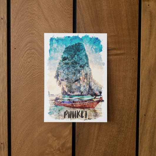 レトロプーケットタイビーチ絵画ズ ポストカード