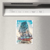 レトロプーケットタイビーチ絵画ズ マグネット (インサイチュ (食洗機))