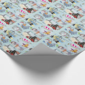 レトロプードルコラージュ ラッピングペーパー (角)