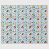 レトロプードルコラージュ ラッピングペーパー (フラット)