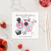 レトロプールガールズバチェロレッテ週末パーティー スタンダードカクテルナプキン (インサイチュ)