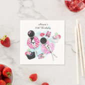 レトロプールガールズ 40歳の誕生日 スタンダードカクテルナプキン (インサイチュ)