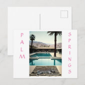 レトロプールサイドゼブラテーマホリデーパーソナライズド ポストカード (正面/裏面)