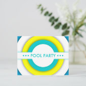 レトロプールパーティの招待状 インビテーションポストカード (スタンド正面)