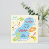 レトロプールパーティの招待状 招待状 (スタンド正面)