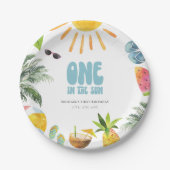 レトロプールパーティー ペーパープレート (正面)