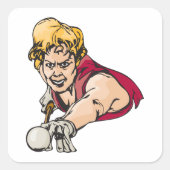 レトロプールプレーヤーヴィンテージビリヤード競技 スクエアシール (正面)