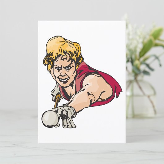 レトロプールプレーヤーヴィンテージビリヤード競技 招待状