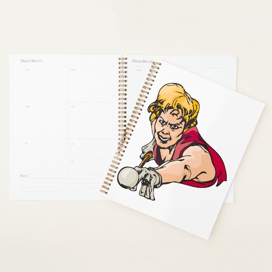 レトロプールプレーヤー ヴィンテージ ビリヤード スポーツ プランナー手帳