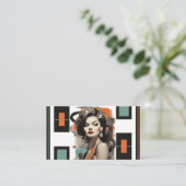 レトロヘアスタイリスト美しいサロン化粧品業界 名刺 (スタンド正面)