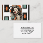 レトロヘアスタイリスト美しいサロン化粧品業界 名刺 (正面/裏面)